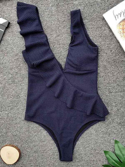 Sexy Beach Ruffled One-piece Swimsuit
