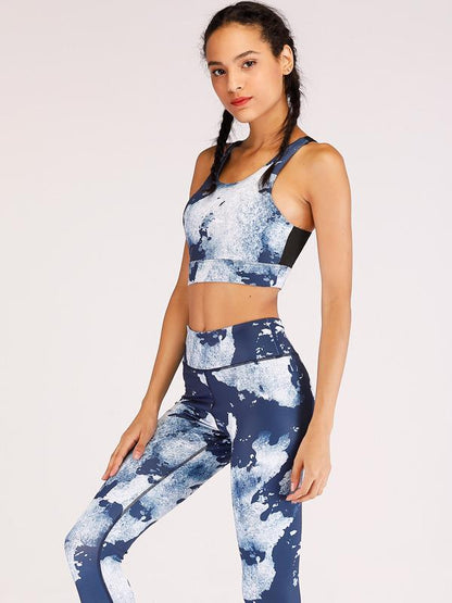 Fashion Ocean Printed Wrap Yoga Suits