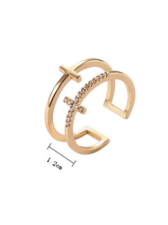 Fashionable Lapidary Cross Ring