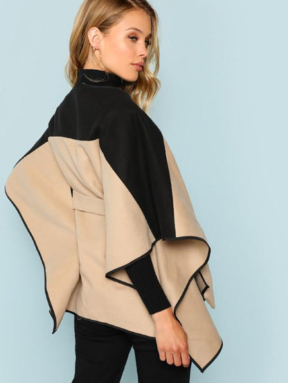 Split-joint Belted Woolen Batwing Outwear