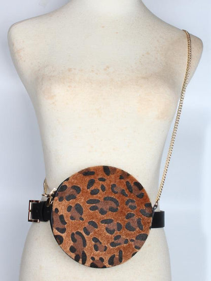 Leopard Circle Belt With Bag