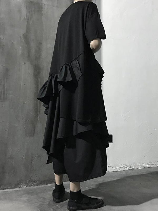 Original Falbala Solid Asymmetric T-Shirt