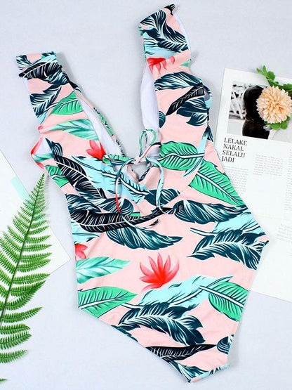 Falbala Printed One-piece Swimwear