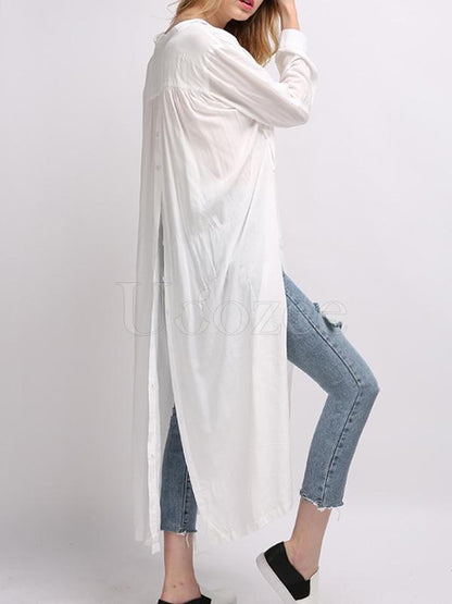 Fashion Long Sleeves Solid 2 Colors Blouses&shirts Tops