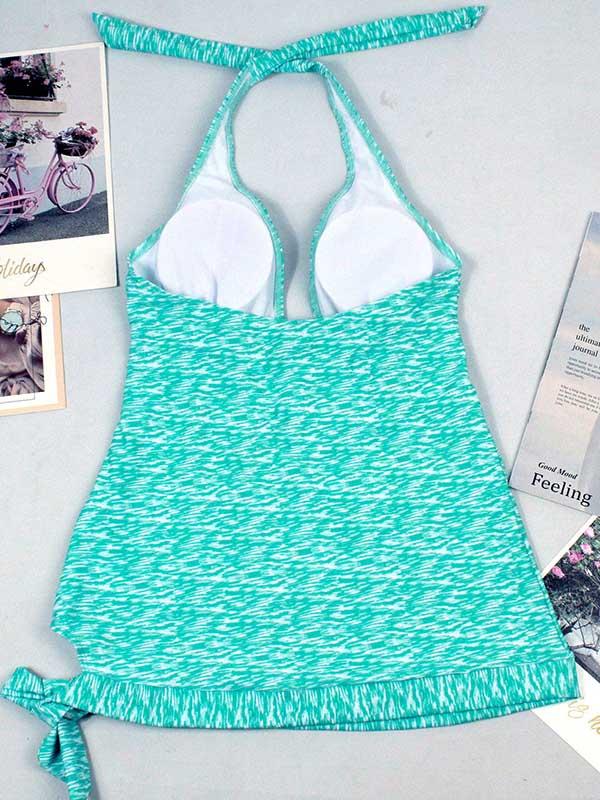Halter-neck Printed Tankinis Swimwear