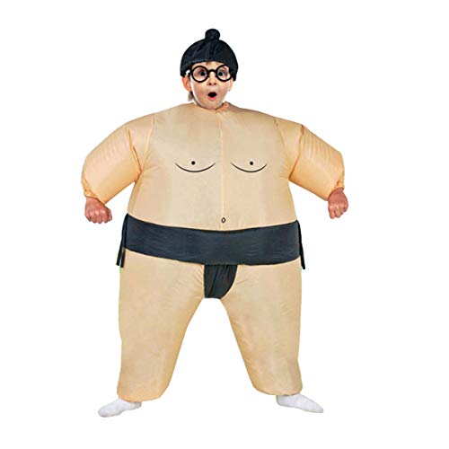 Sumo Wrestling Fat Suit Blow Up Fancy Dress Funny Inflatable Costume