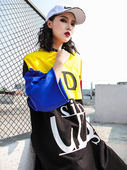 Loose Printed Letter T-Shirt Dress