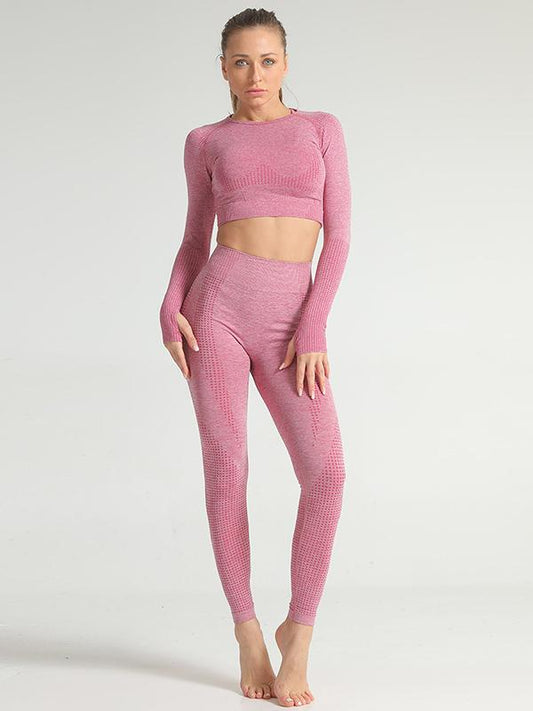 Solid Gym Sport Hoodie And Leggings Suit