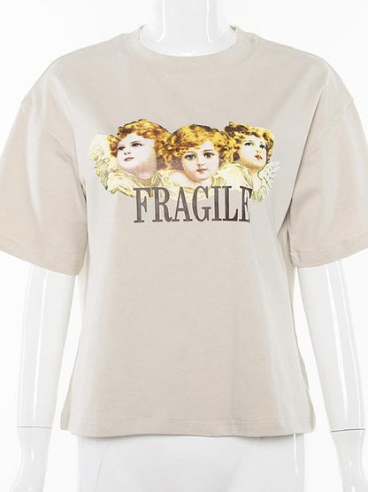 Casual Printed Short Sleeve Round-neck T-Shirt