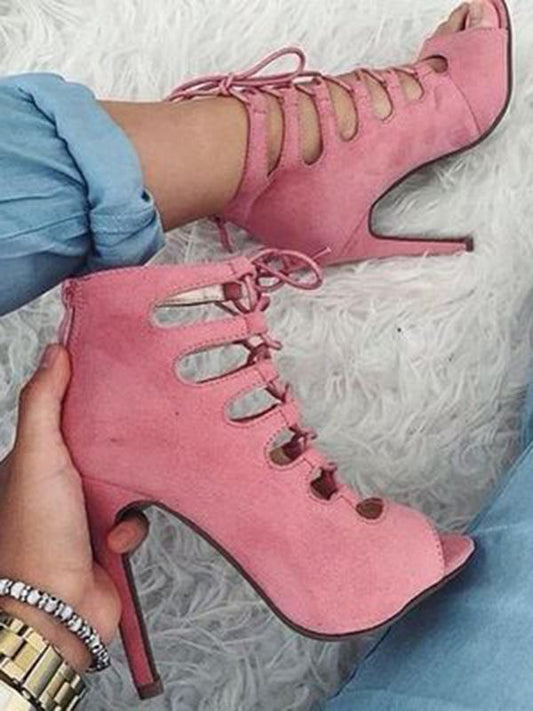 Fashion Peep-toe Cross Strap Heels