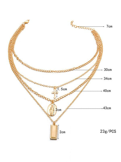 Gold Fashion Cross Necklaces Accessories