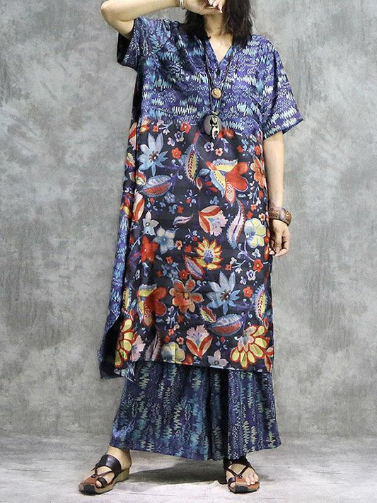 New Loose Oversize Printed Dress + Wide Leg Pants