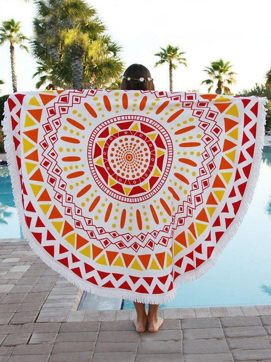 Bohemia Floral Tassels Round Beach Mat Yoga Mat