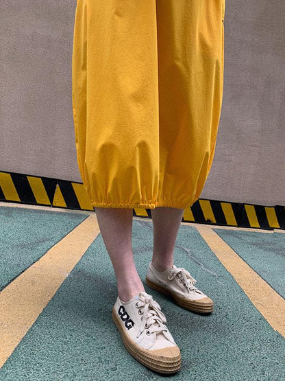 Casual Cotton Elastic Waist Skirt