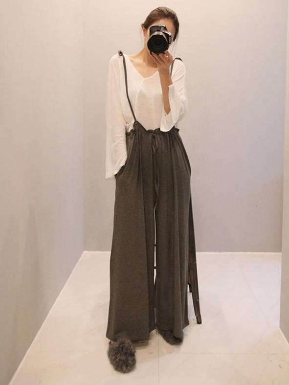 Loose Plus Size Empire Solid Jumpsuits