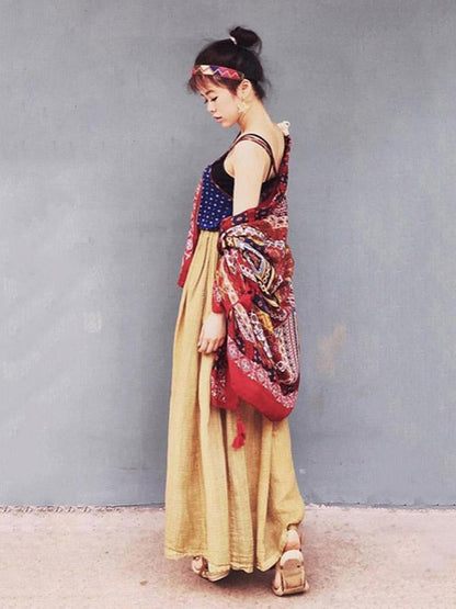 Vintage Bohemia Printing Tomem Cape Scarf