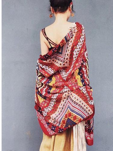 Vintage Bohemia Printing Tomem Cape Scarf