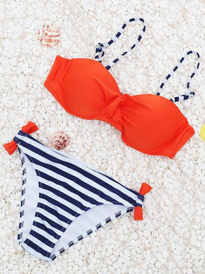 Sexy Plain Top Bikinis Swimwear