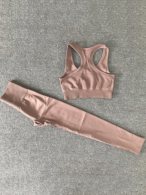 Seamless Simple Color Yoga Suits
