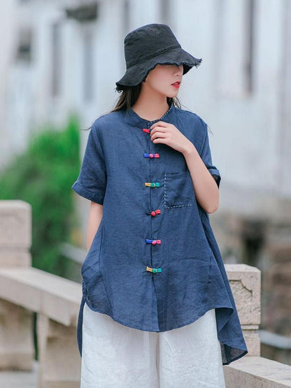 Loose A-line Cropped Blouse
