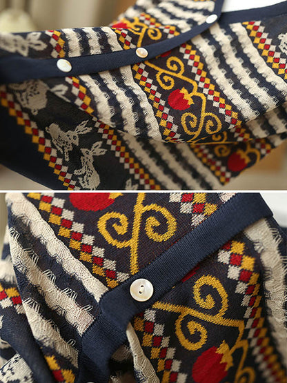 Stylish Split-Joint Printed Round-Neck False Two T-Shirt