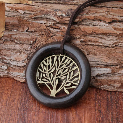 Buykud Classic Big Tree Pendant Long Necklace