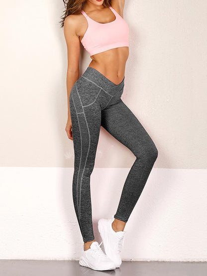 Solid  Fitness  Spandex Leggings