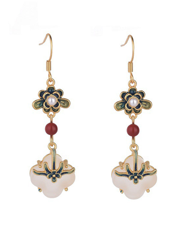 Vintage Flower-Embellished Split-Joint Earrings Accessories