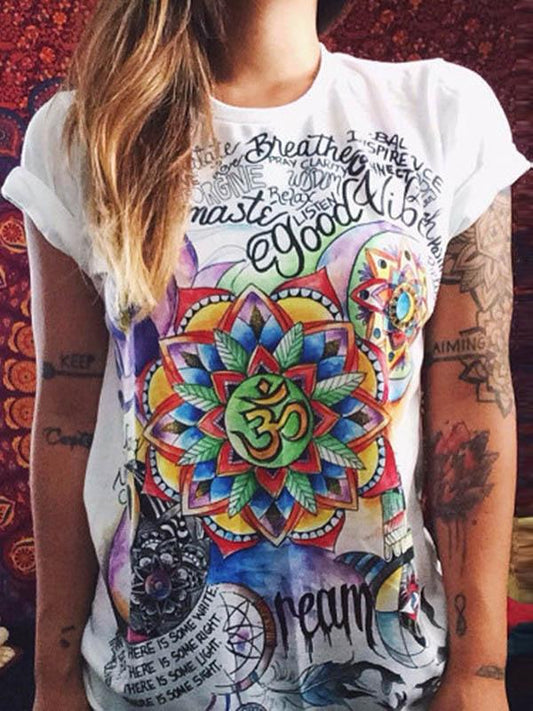 Colorful Picture Printed T-shirt