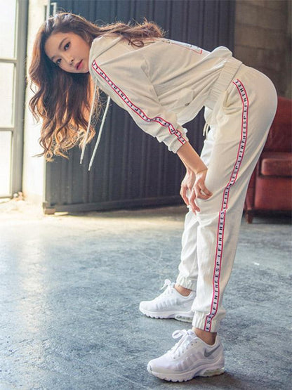 Letter Printed Zipper Sports Hoodies