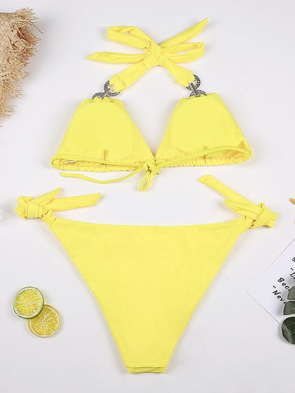 Sexy Rhinstone Bandage Bikinis Swimwear
