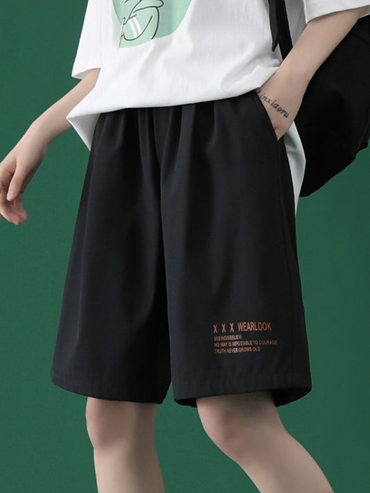 Original Letter Print Wide Leg Shorts