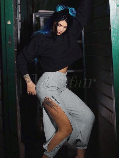 Loose Elastic Waist Sports Pants