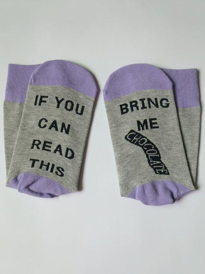 Hit Letter-Printed Medium Sock