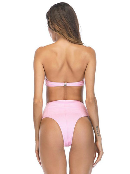 Wrapped High Waist Bikinis Swimwear