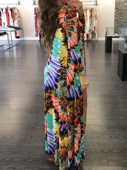 Tie Dyed Lattice One Piece Swimsuit And Cover-Up Swimwear