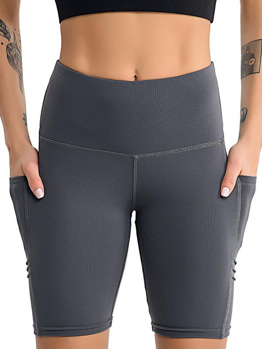 High Waist Solid Fitness Stretch Yoga Sport Shorts