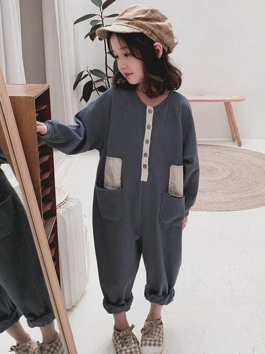 Loose Fashion Split-joint Kids Jumpsuits