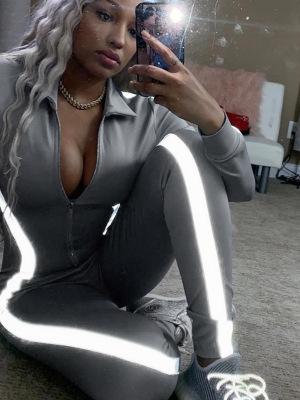 Zipper Skinny Long Sleeve Jumpsuits