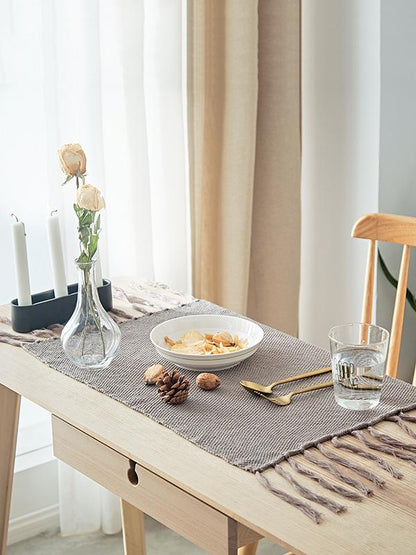 Full Cotton Solid Tasseled Napkin Mat