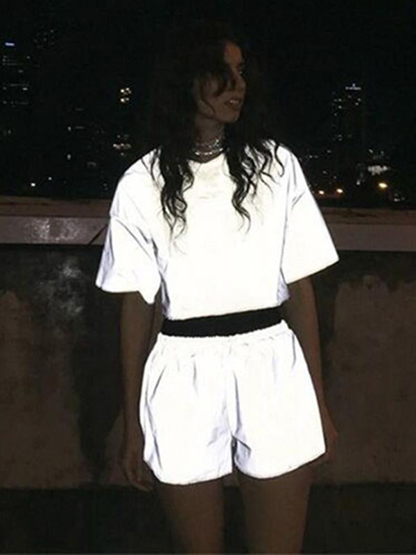 Trendy Loose Reflective Short T-Shirts