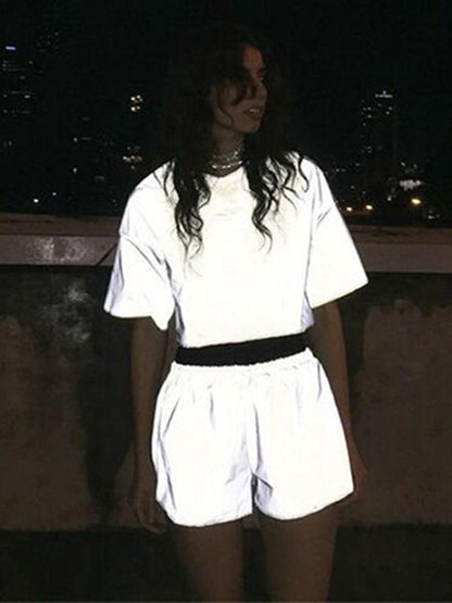 Trendy Loose Reflective Short T-Shirts