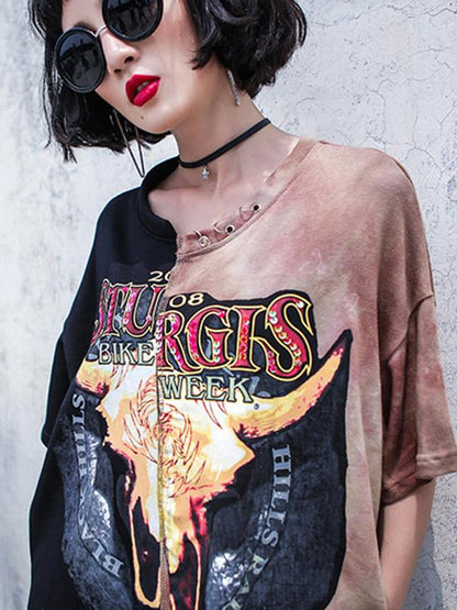 Hip-hop Printed Mini Dress