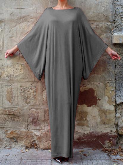 Loose Batwing Sleeves Maxi Kaftan Dress