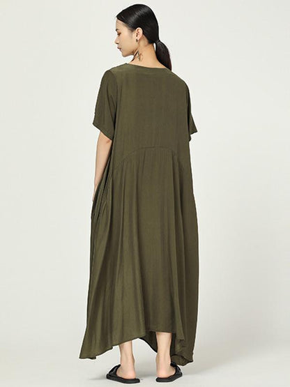 Casual Big Hem Cropped Long Dresss
