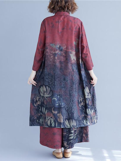 Original Printed Shirt + Wide Leg Pants