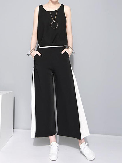 Chiffon Split-joint Wide-leg Pants