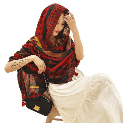 Ethnic Style Travel Beach Holiday Sunscreen Scarf