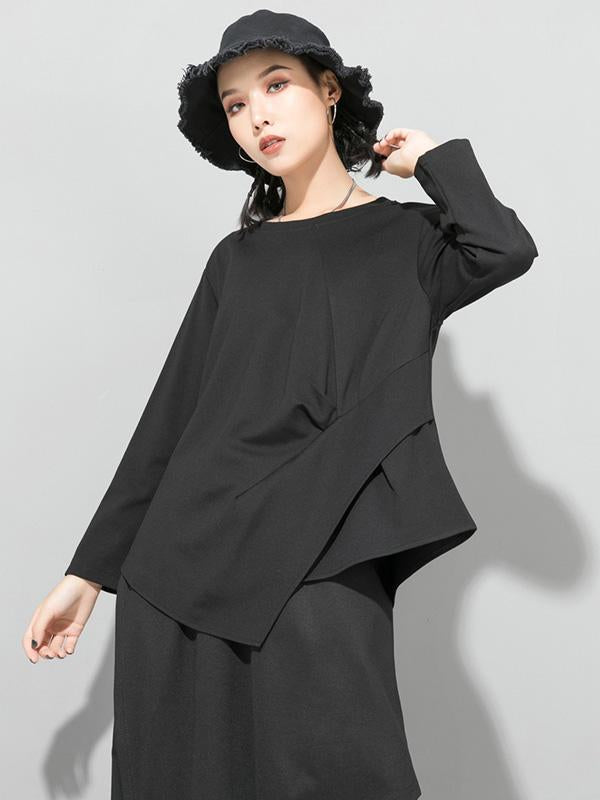 Original Irregularity Solid T-Shirts Tops