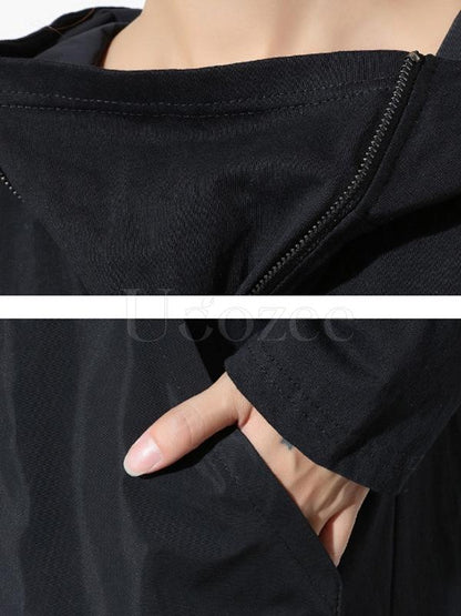 Loose Zipper Split-joint Hoodie Shirt Dress